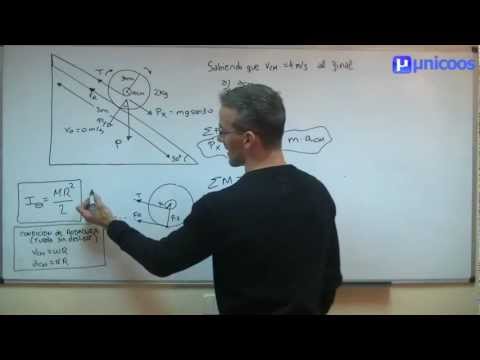 C cómo calcular el momento de inercia en un plano inclinado