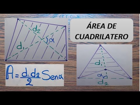 Cómo calcular el área de un cuadrilátero con diagonales y ángulo