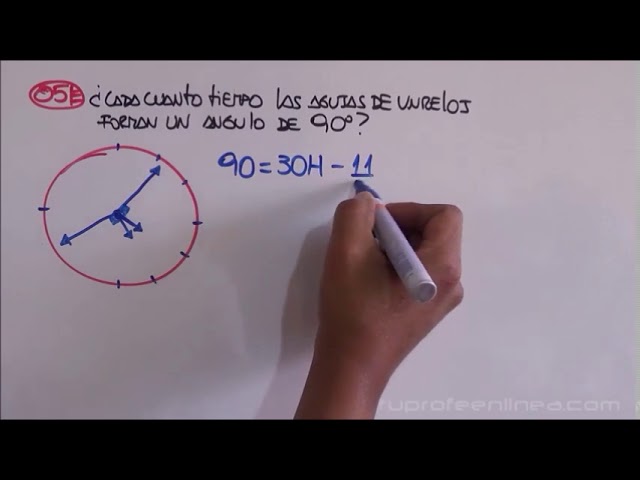 como calcular facilmente el angulo entre las manecillas del reloj
