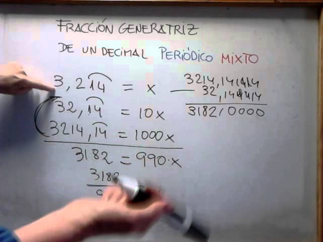 como encontrar la fraccion generatriz de un decimal periodico