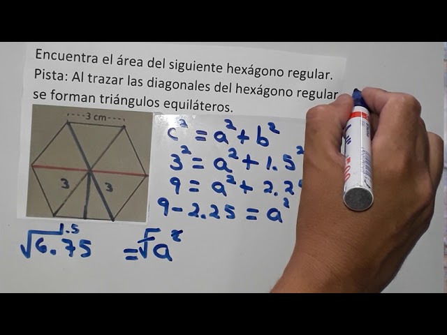 Cómo se calcula el área de un hexágono regular fácilmente