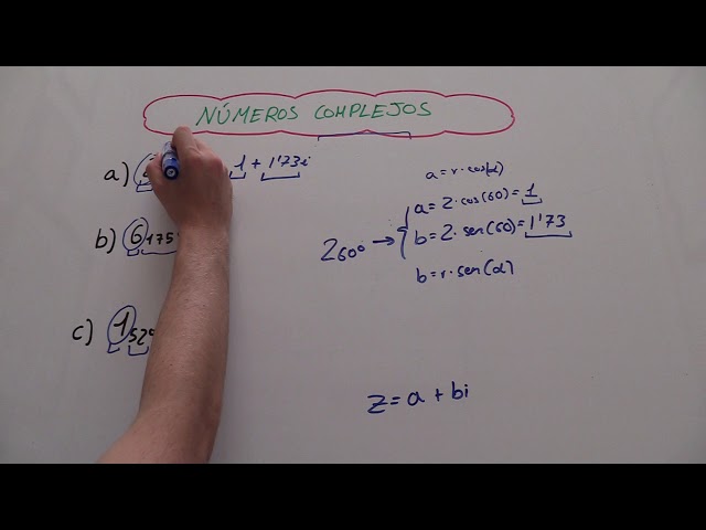 Cómo se convierten los números complejos entre forma algebraica y polar