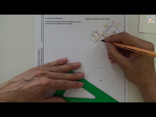 Cómo se trazan rectas tangentes interiores a dos circunferencias