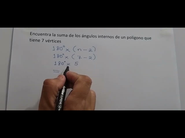 cual es la suma de los angulos interiores de un poligono