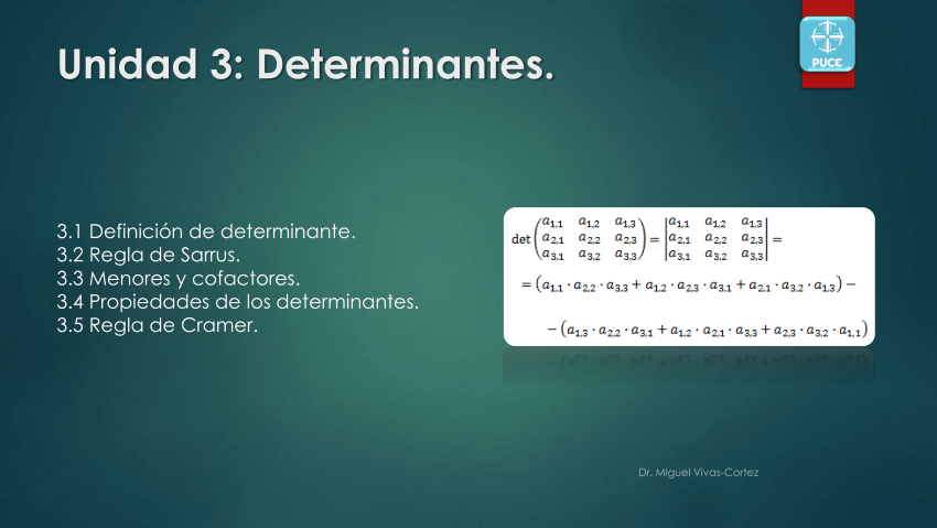 Cuáles son las propiedades de los determinantes en PDF