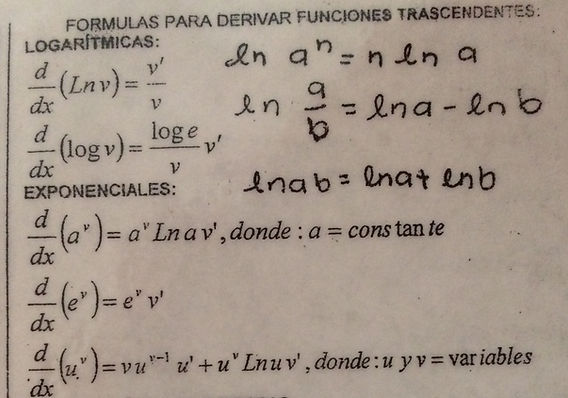 Cuáles son las reglas básicas de derivadas trascendentales
