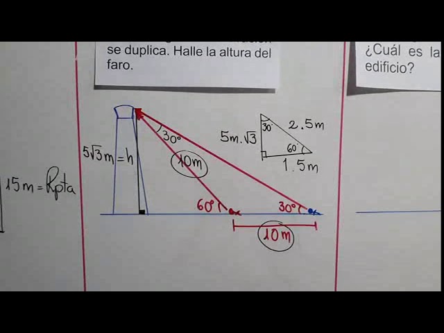 Ejercicios resueltos sobre ángulo de depresión y ángulos verticales