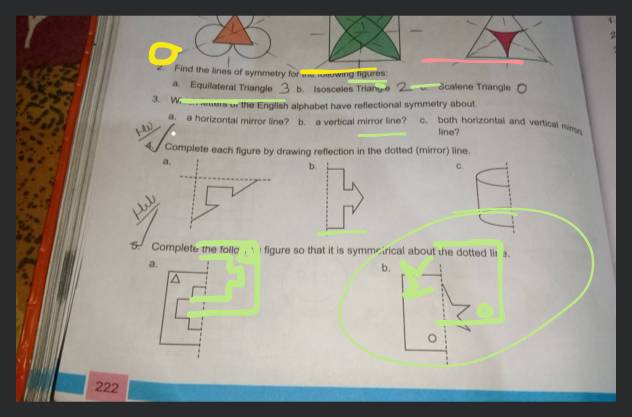 Line of Symmetry in Isosceles and Equilateral Triangles