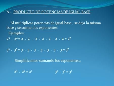Conoces las reglas de la potenciación en matemáticas