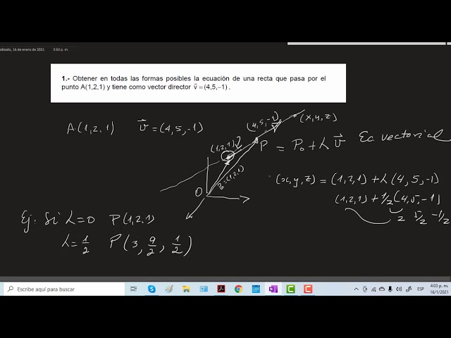 que es la forma parametrica de una recta y como se aplica