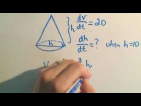 Related Rates of a Cone: Entiende dh/dt Constante