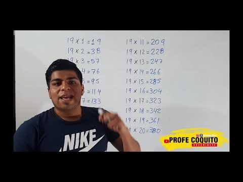 Tabla 19: Aprende la tabla de multiplicar del 19 fácilmente